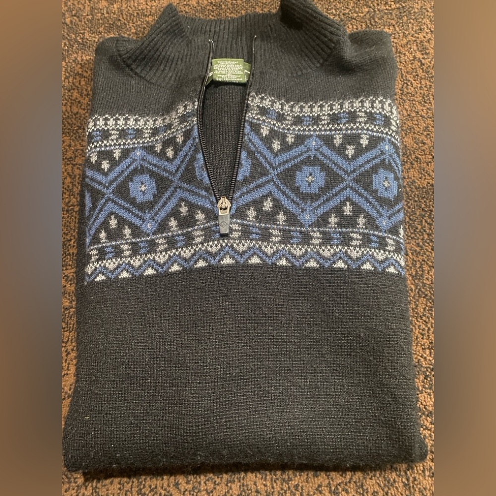 Men’s Wool Blend 1/4 Zip Ski Sweater
